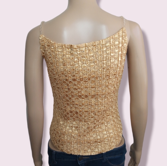 Bead Straps Gold Venus Top Sz Small - Picture 3 of 5